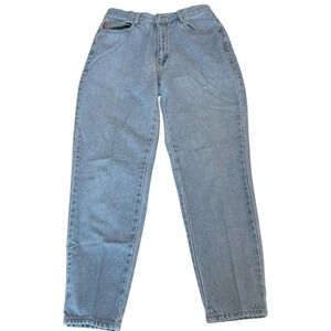 90s Womens High Rise Tapered Leg Mom Jeans Light Wash Juniors 13/14 No Excuses